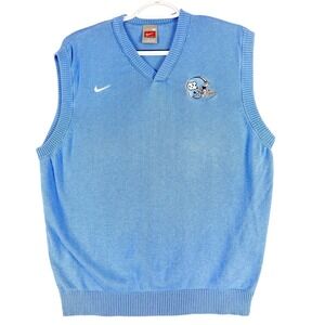 North Carolina Tar Heels Sweater Vest Mens Medium Blue NCAA Football Nike Team